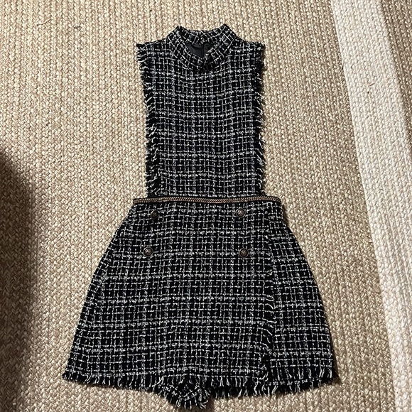 ZARA — Black/White Tweed Romper - Picture 3 of 4